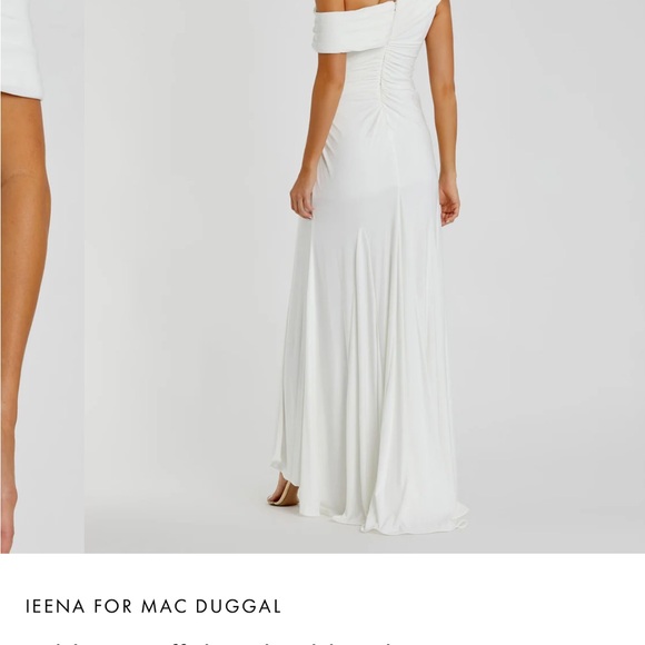 **Lowered Price**  Mac Dougall Foldover Off-the-Shoulder Slit Gown - Picture 5 of 6